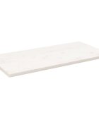 vidaXL Плот за маса бял 110x60x25 см бор масив правоъгълен
