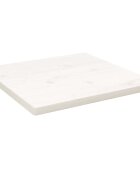 vidaXL Плот за маса бял 60x60x25 см бор масив квадратен