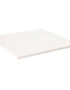 vidaXL Плот за маса бял 70x70x25 см бор масив квадратен