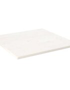 vidaXL Плот за маса бял 80x80x25 см бор масив квадратен