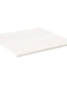 vidaXL Плот за маса бял 90x90x25 см бор масив квадратен