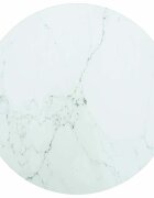 vidaXL Плот за маса бял Ø30x08 см закалено стъкло с мраморен дизайн