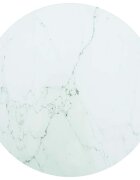 vidaXL Плот за маса бял Ø40x08 см закалено стъкло с мраморен дизайн