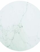vidaXL Плот за маса бял Ø50x08 см закалено стъкло с мраморен дизайн