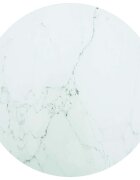 vidaXL Плот за маса бял Ø60x08 см закалено стъкло с мраморен дизайн