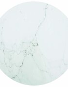 vidaXL Плот за маса бял Ø80x1 см закалено стъкло с мраморен дизайн