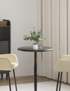 vidaXL Плот за маса черен Ø50x25 см мрамор