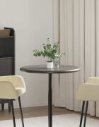 vidaXL Плот за маса черен Ø60x25 см мрамор