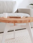 vidaXL Плот за маса Ø60x4 см кръгъл масивен бук
