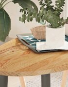vidaXL Плот за маса светлокафяв 100x50x2 см дъб масив овална