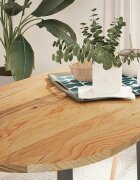vidaXL Плот за маса светлокафяв 140x60x2 см дъб масив овална