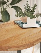 vidaXL Плот за маса светлокафяв 140x60x4 см дъб масив овална