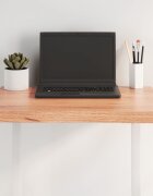 vidaXL Плот за маса светлокафяв 60x60x(2-4) см обработен масивен дъб