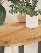 vidaXL Плот за маса светлокафяв 80x40x4 см дъб масив овална