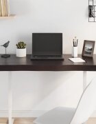 vidaXL Плот за маса тъмнокафяв 100x60x(2-6) см обработен масивен дъб