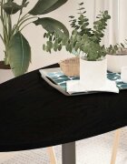 vidaXL Плот за маса тъмнокафяв 140x60x2 см дъб масив овална