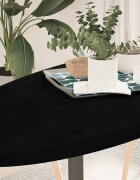 vidaXL Плот за маса тъмнокафяв 140x60x4 см дъб масив овална