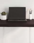 vidaXL Плот за маса тъмнокафяв 60x60x(2-4) см обработен масивен дъб