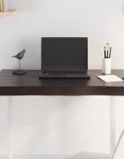 vidaXL Плот за маса тъмнокафяв 80x50x(2-6) см обработен масивен дъб