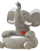 vidaXL Плюшен детски стол Слонче сив