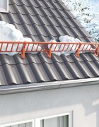 vidaXL Поддръжка на снегозащита Червено 295 x 3 x 345 см Стомана