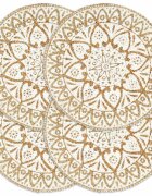 vidaXL Подложки за хранене 4 бр бели 38 см кръгли юта