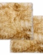 vidaXL Подложки за столове 2 бр кафяв меланж 40x40 см овча кожа
