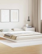 vidaXL Подматрачно легло Бяло 140 x 220 cm Солидно борово дърво