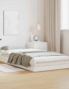 vidaXL Подматрачно легло Бяло 80 x 220 cm Солидно борово дърво