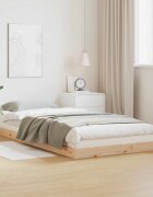 vidaXL Подматрачно легло Естествен 100 x 220 cm Солидно борово дърво