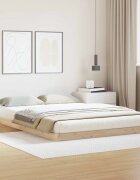 vidaXL Подматрачно легло Естествен 140 x 220 cm Солидно борово дърво