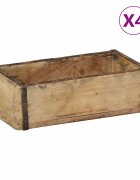 vidaXL Поднос 4 бр. Кафяво 30 x 15 x 9 см Солидно възстановено дърво