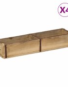 vidaXL Поднос 4 бр. Кафяво 57 x 15 x 9 см Солидно възстановено дърво