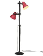 vidaXL Подова лампа 25 W винтидж състарено червено 25x25x90/140 см E27