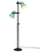 vidaXL Подова лампа 25 W винтидж състарено синьо 25x25x90/140 см E27