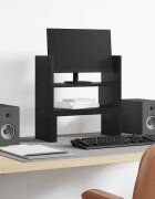 vidaXL Подставка за монитор на бюро Черен дъб 40 x 17 x 41 см