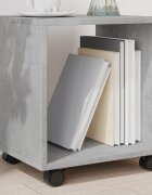 vidaXL Подвижен шкаф бетонно сив 37x33x425 см инженерно дърво