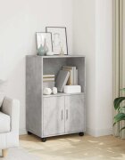 vidaXL Подвижен шкаф бетонно сив 55x40x91 см инженерно дърво