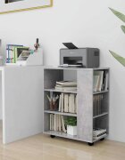 vidaXL Подвижен шкаф бетонно сив 60x35x75 см инженерно дърво