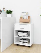 vidaXL Подвижен шкаф бял 46x36x59 см инженерно дърво