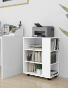 vidaXL Подвижен шкаф бял 60x35x75 см инженерно дърво