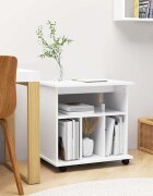 vidaXL Подвижен шкаф бял 60x45x60 см инженерно дърво