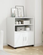 vidaXL Подвижен шкаф бял 60x48x81 см инженерно дърво