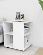 vidaXL Подвижен шкаф бял 60x53x72 см инженерно дърво
