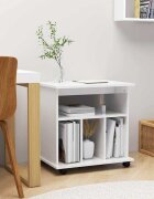 vidaXL Подвижен шкаф бял гланц 60x45x60 см инженерно дърво