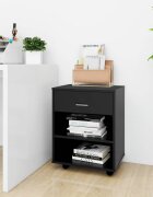 vidaXL Подвижен шкаф черен 46x36x59 см инженерно дърво
