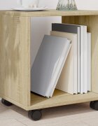 vidaXL Подвижен шкаф дъб сонома 37x33x425 см инженерно дърво