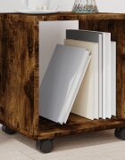 vidaXL Подвижен шкаф опушен дъб 37x33x425 см инженерно дърво