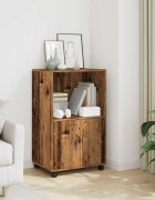 vidaXL Подвижен шкаф старо дърво 55x40x91 см инженерно дърво