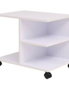 vidaXL Подвижна етажерка 50x35x42 см бял